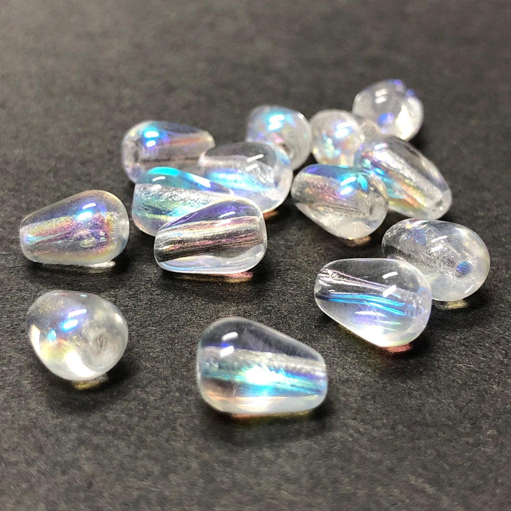 6X9MM Crystal Ab Glass Pear Bead (144 pieces)