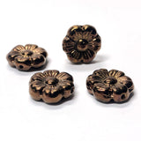 14MM Bronze Glass Flower Bead (24 pieces)