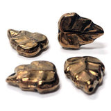 16X12MM Bronze Glass Leaf Bead (36 pieces)