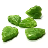 15X12MM Green Glass Leaf Bead (36 pieces)