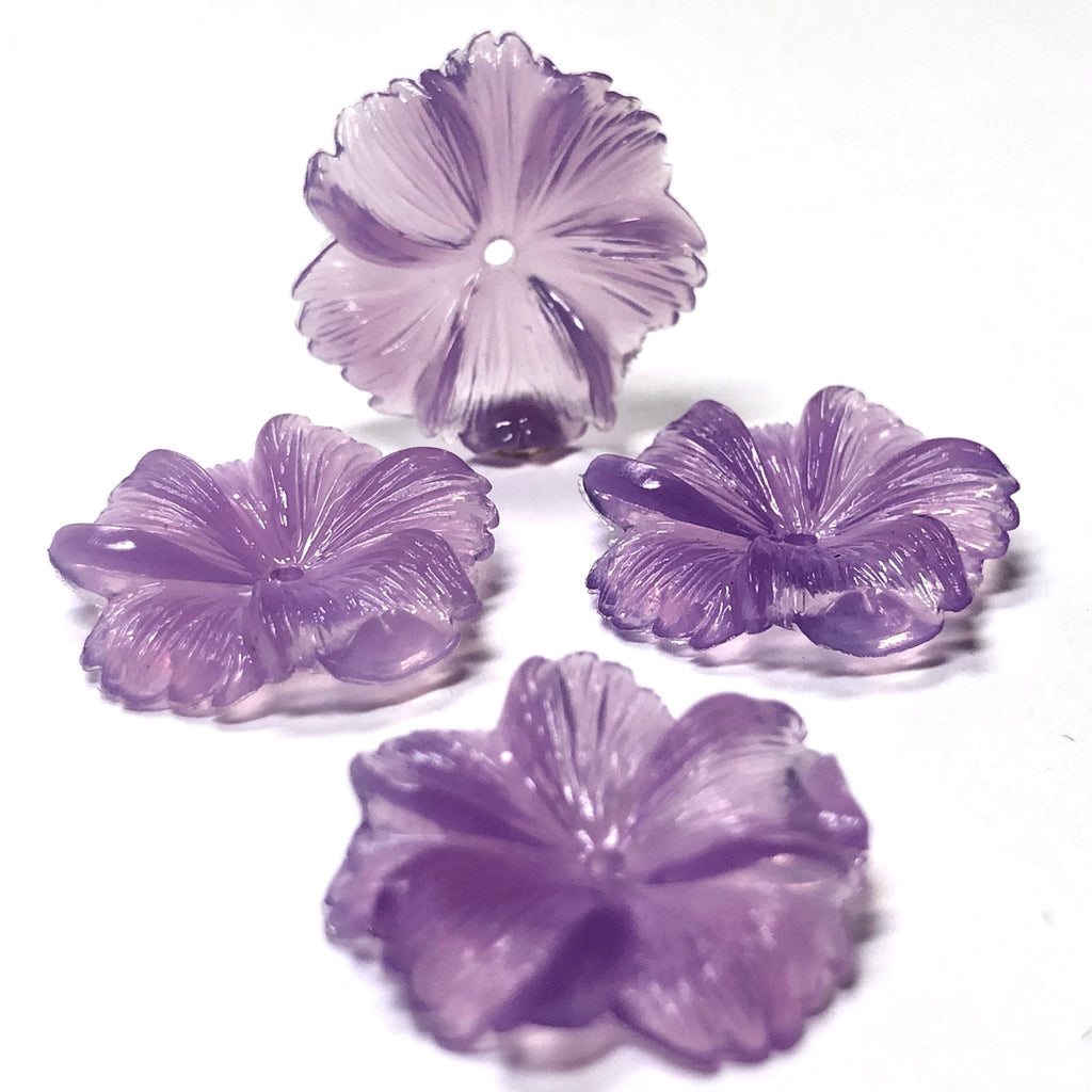 33MM Lilac Opal Flower Acrylic Bead (24 pieces)