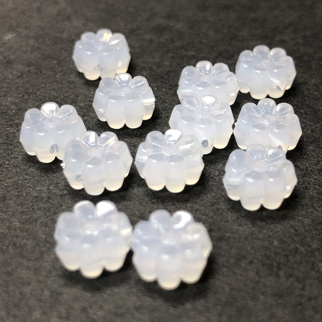 7MM White Opal Flower Acrylic Bead (144 pieces)