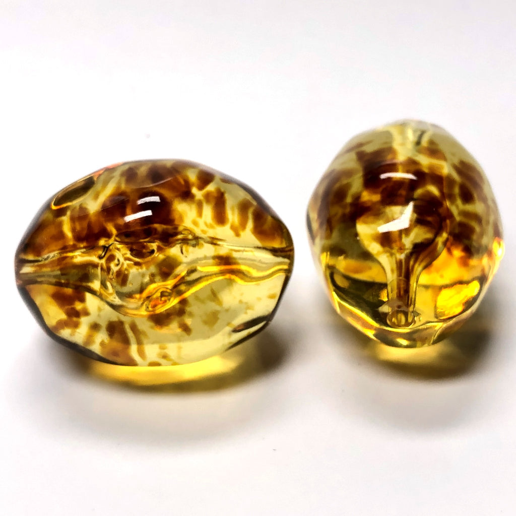 25X18MM "Amber" Baroque Oval Acrylic Beads (12 pieces)