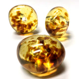 30X20MM "Amber" Baroque Rondel Acrylic Beads (12 pieces)