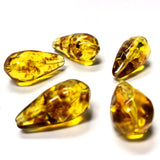 30X16MM "Amber" Baroque Pear Acrylic Beads (24 pieces)