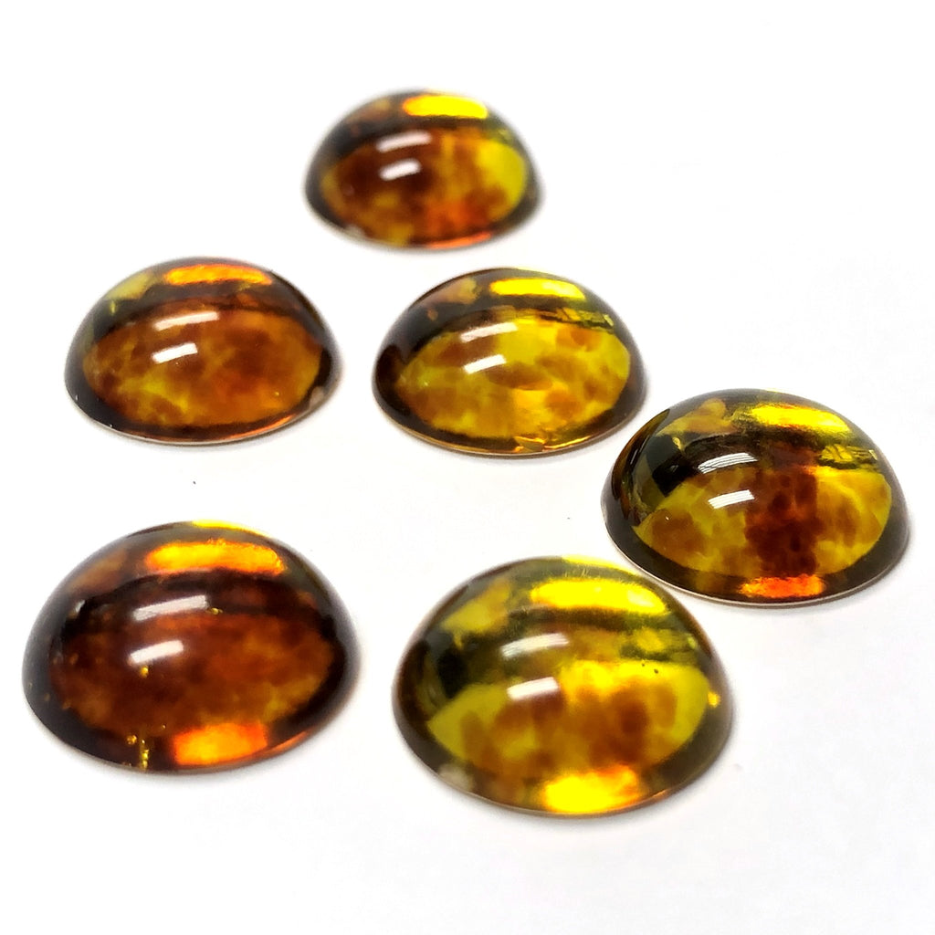 15MM "Amber" Foiled Acrylic Cab (24 pieces)