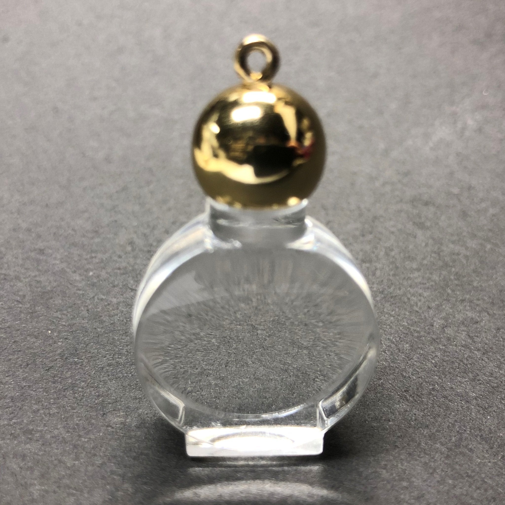 37X23MM Cry-Gold Cap Perfume Bottle Acrylic Drop (6 pieces)