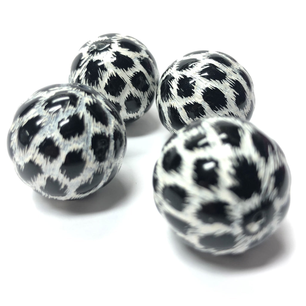 22MM Black-White "Leopard"Acrylic Bead (12 pieces)