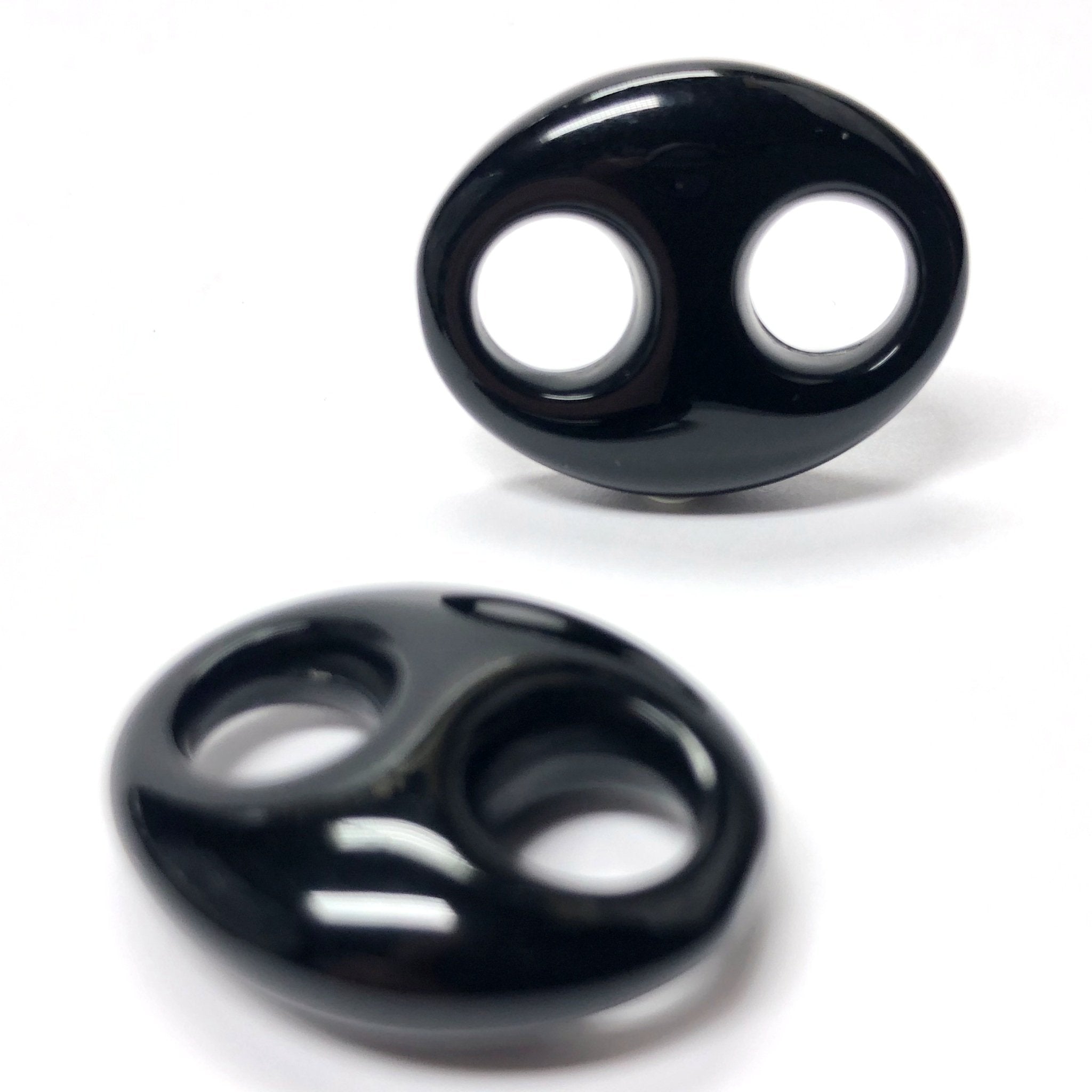 18X15MM Black 2-Hole Link Acrylic Bead (36 pieces)