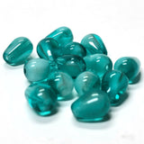 6X9MM Teal Blue-Green Givre Glass Pear Bead (72 pieces)