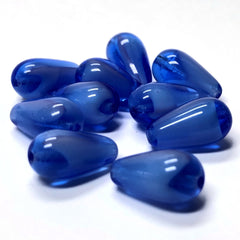 7X14MM Sapphire Blue Givre Glass Pear Bead (36 pieces)