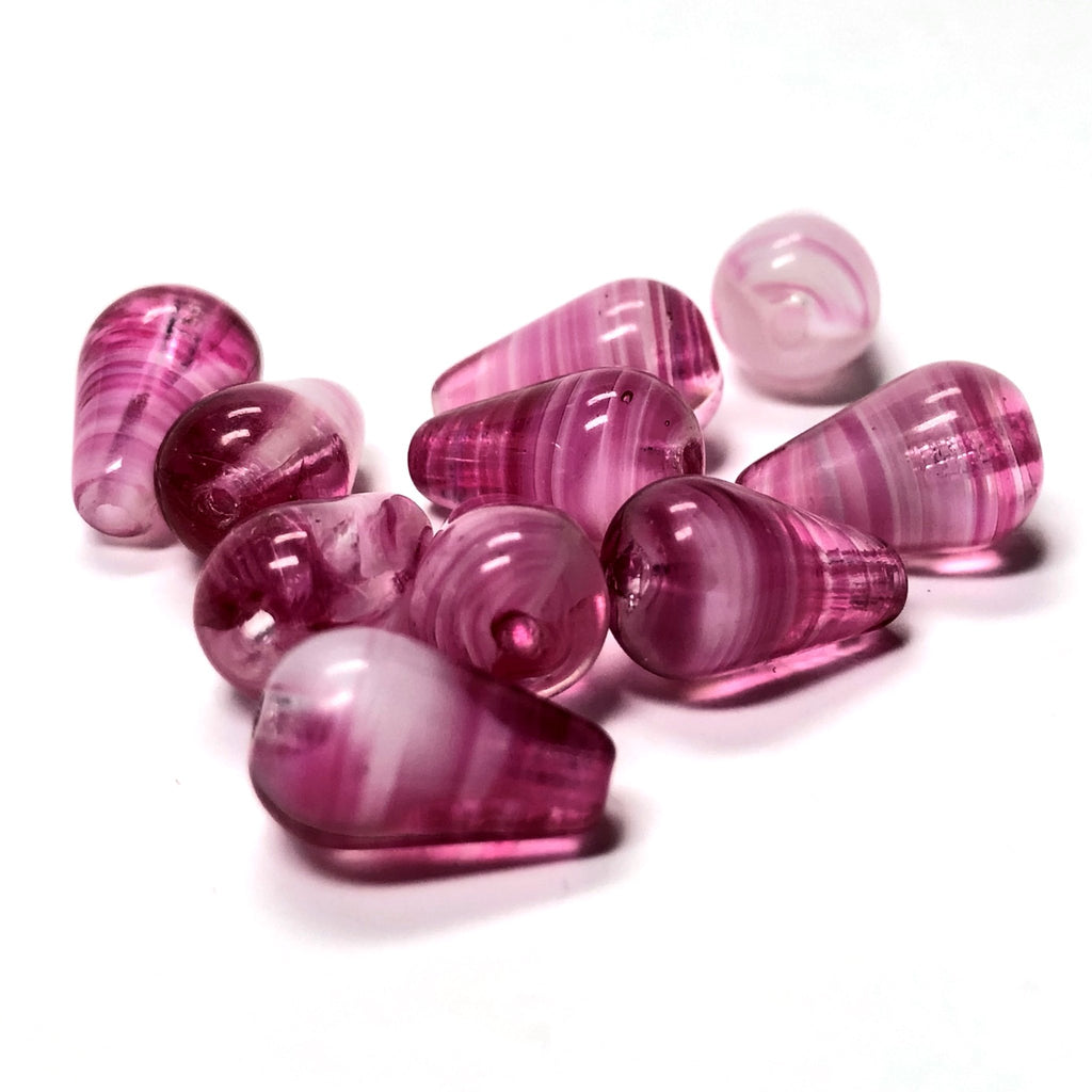 7X14MM Ruby Red Givre Glass Pear Bead (36 pieces)
