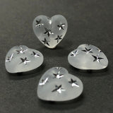 10MM Crystal Mat Acrylic -Silver Star Heart Bead (24 pieces)