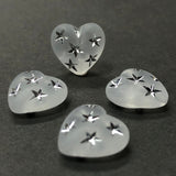 14MM Crystal Mat Acrylic -Silver Star Heart Bead (24 pieces)