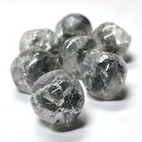 14MM Grey Crackle Glass Nugget Bead (12 pieces)