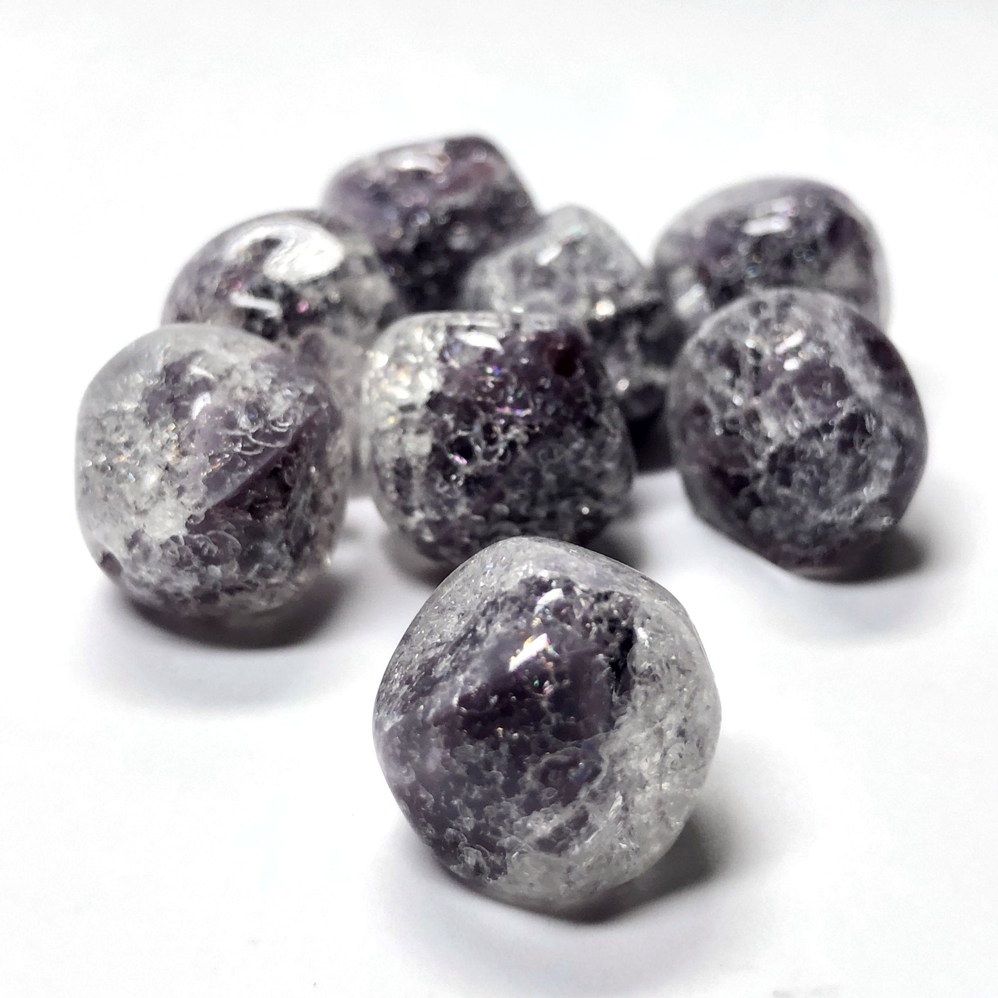 10MM Lilac Crackle Glass Nugget Bead (36 pieces)