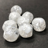 17MM White Crackle Glass Nugget Bead (12 pieces)