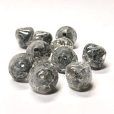 11MM Grey Crackle Glass Diamond Bead (24 pieces)