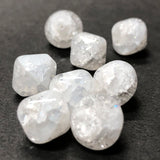 11MM White Crackle Glass Diamond Bead (24 pieces)