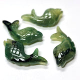 30X14MM Dark Jade Green "Stone" Fish Acrylic Bead (36 pieces)