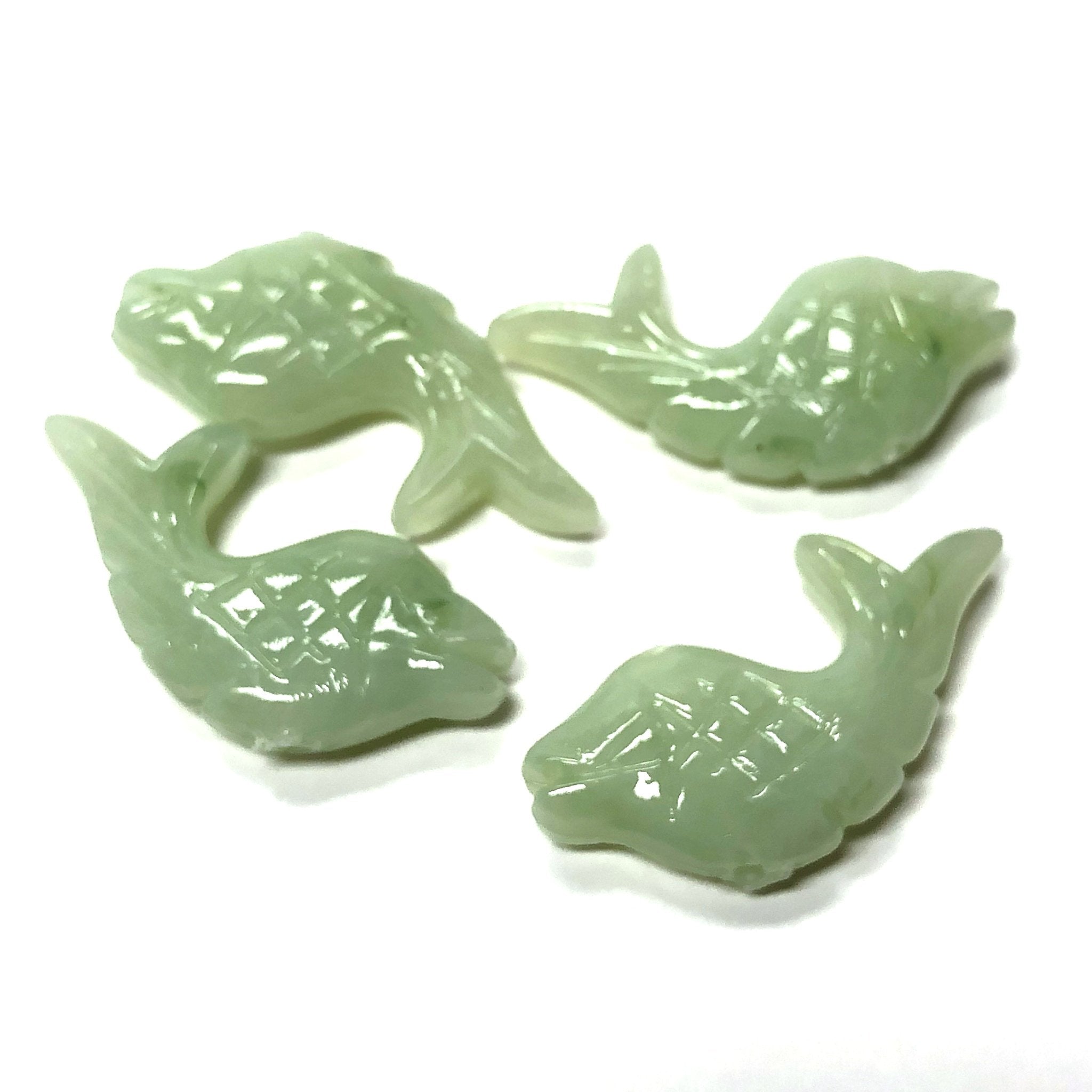 30X14MM Light Jade Green "Agate" Fish Acrylic Bead (36 pieces)
