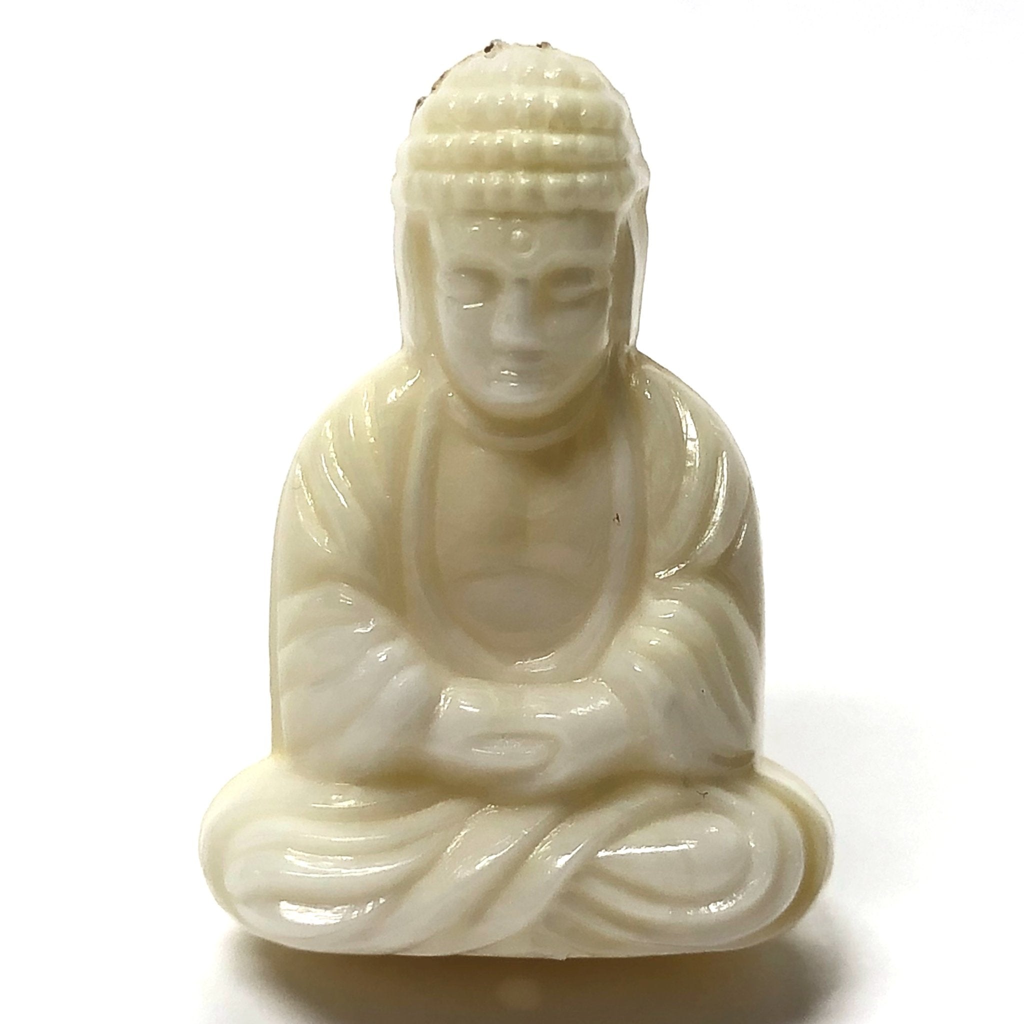 25X18MM "Ivorine" Seated Buddha Acrylic Bead (36 pieces)