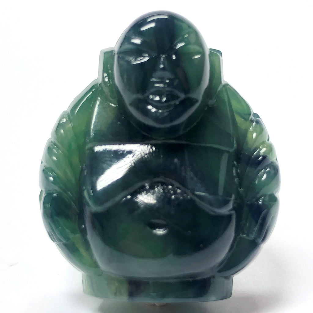 29MM Dark Jade Green "Stone" Buddha Acrylic Bead (12 pieces)