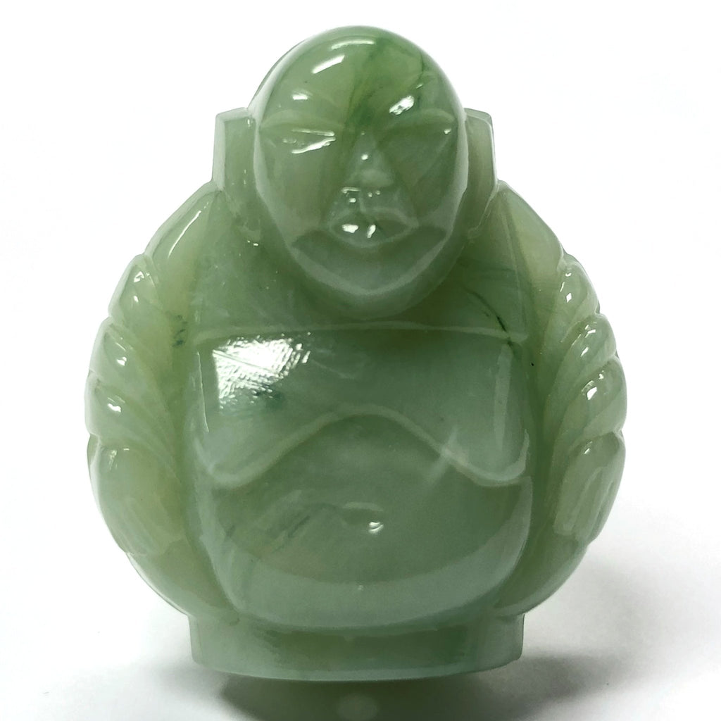 29MM Light Jade Green "Agate" Buddha Acrylic Bead (12 pieces)