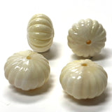 25X17MM "Ivorine" Fluted Rondel Acrylic Bead (12 pieces)