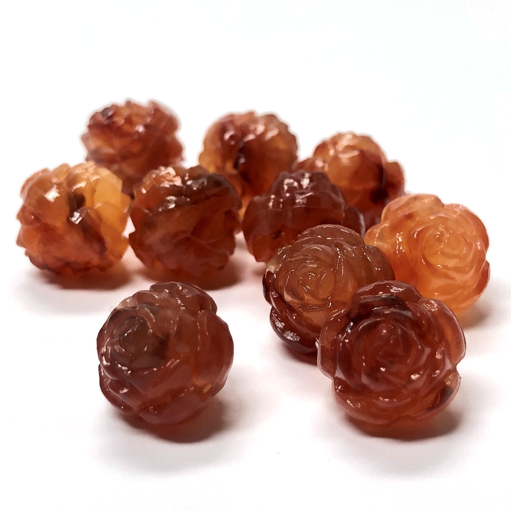 8MM Rust "Stone" Rosebud Acrylic Bead (72 pieces)
