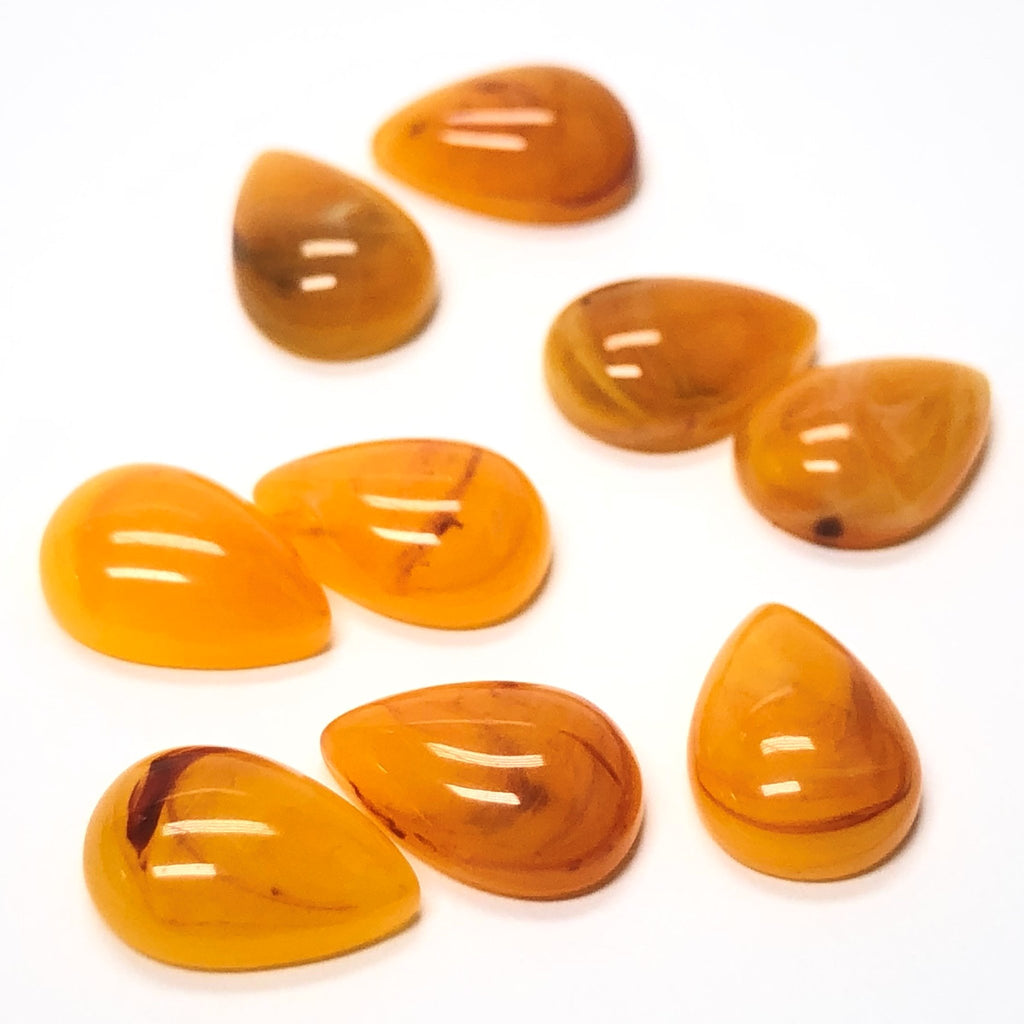 8X5MM Amber Pear Acrylic Cab (72 pieces)