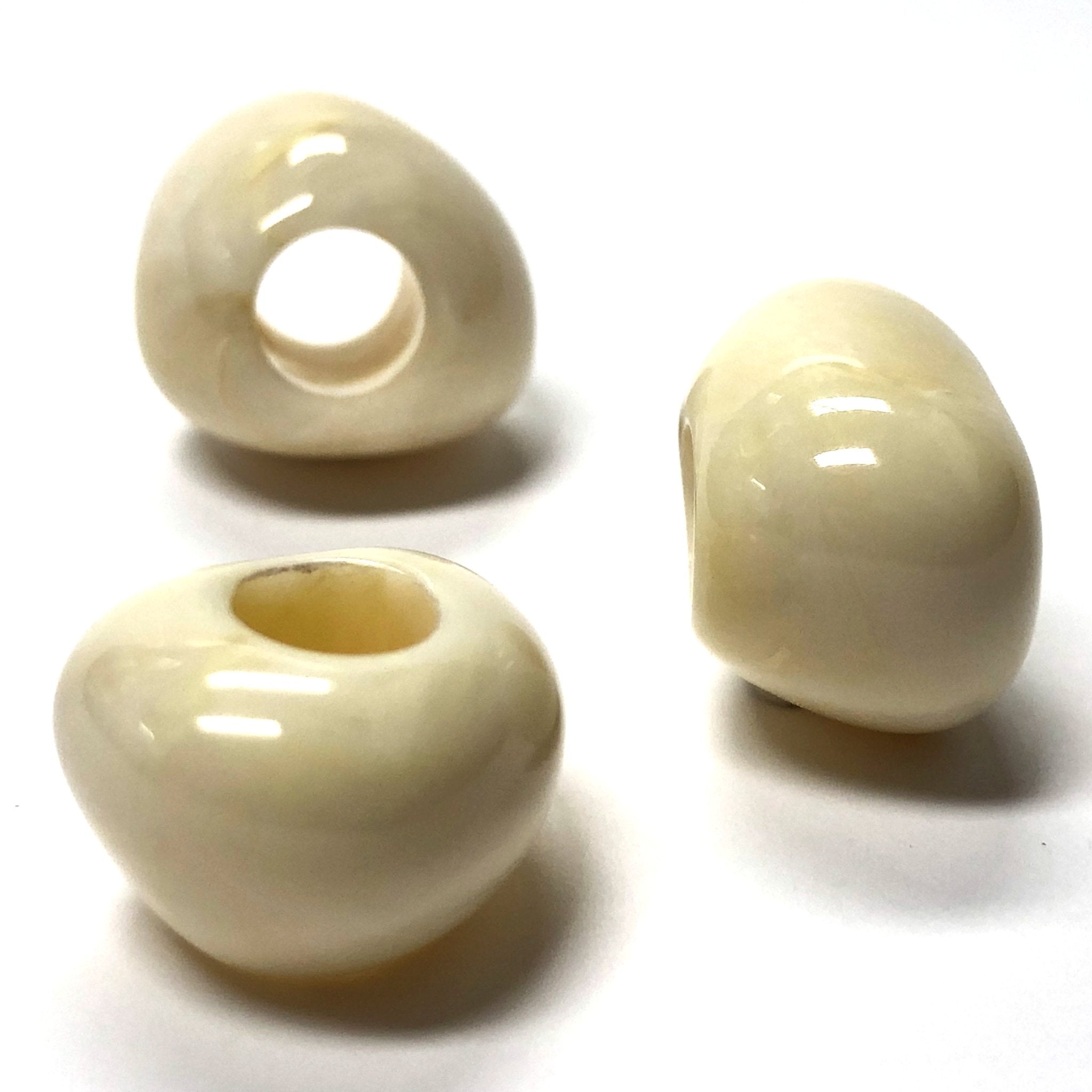 16X12MM "Ivorine" Acrylic Nugget Bead With 6MM Hole (36 pieces)
