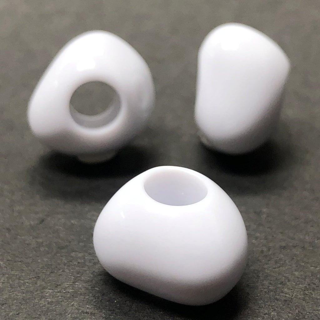 16X12MM Chalk White Acrylic Nugget Bead With 6MM Hole (36 pieces)