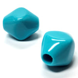 16X14MM Blue Turquoise Acrylic Large 3.8mm Hole Pyramid Bead (36 pieces)