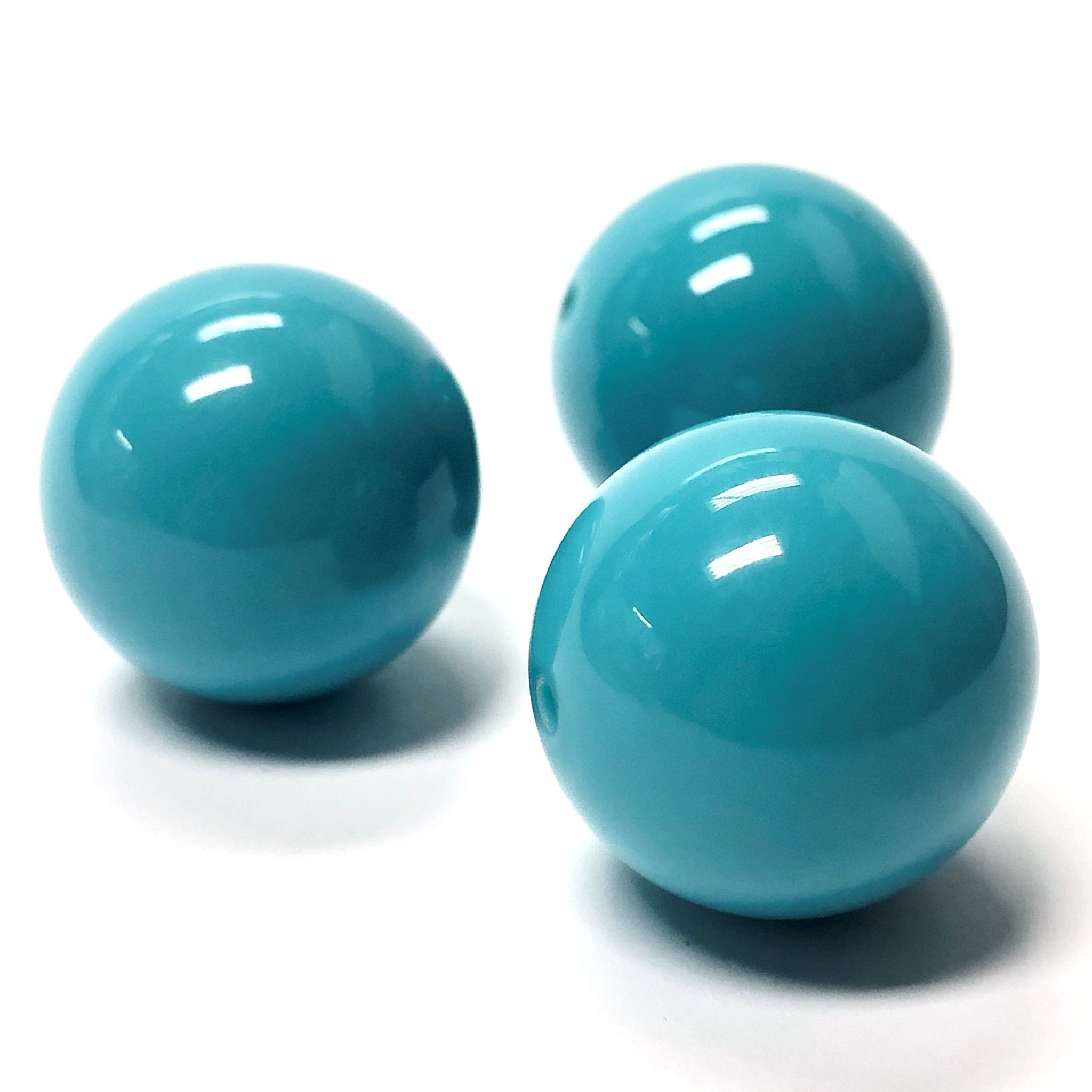 14MM Blue Turquoise Round Acrylic Bead (72 pieces)