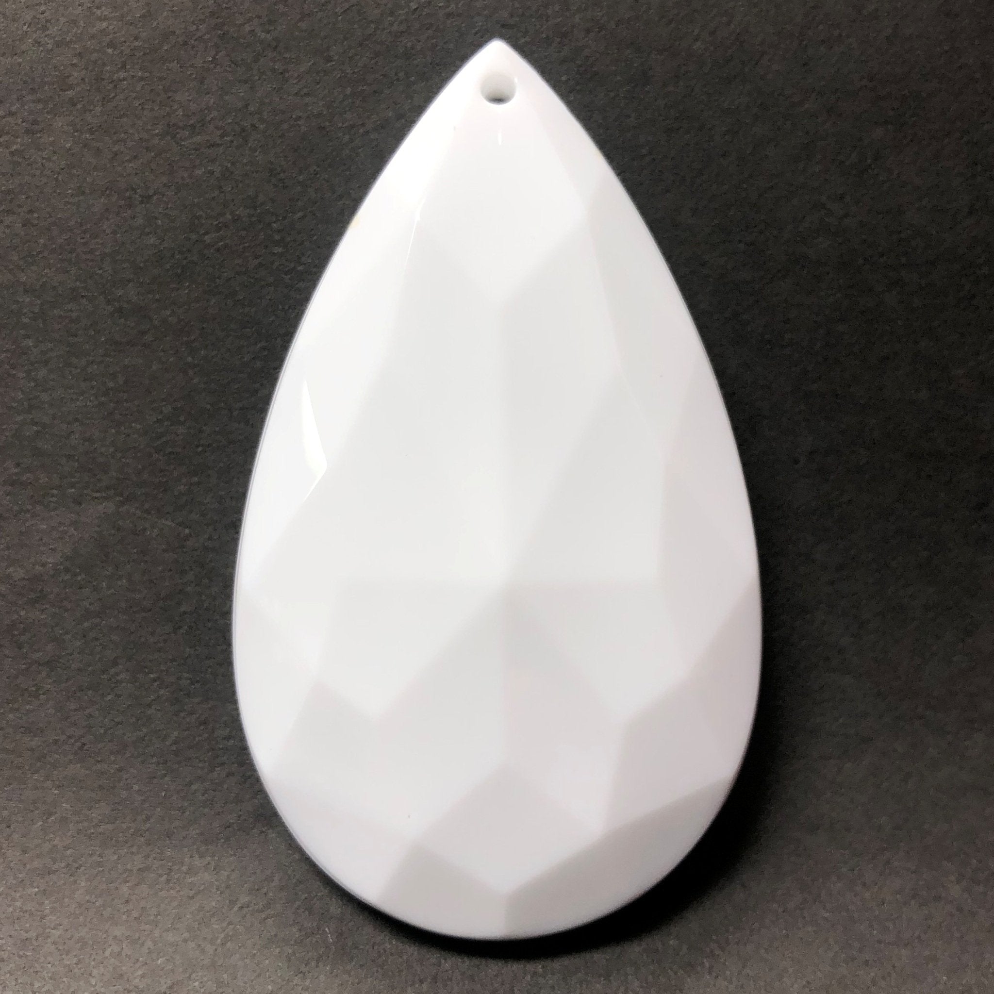 88X51MM White Acrylic Faceted Drop (2 pieces)