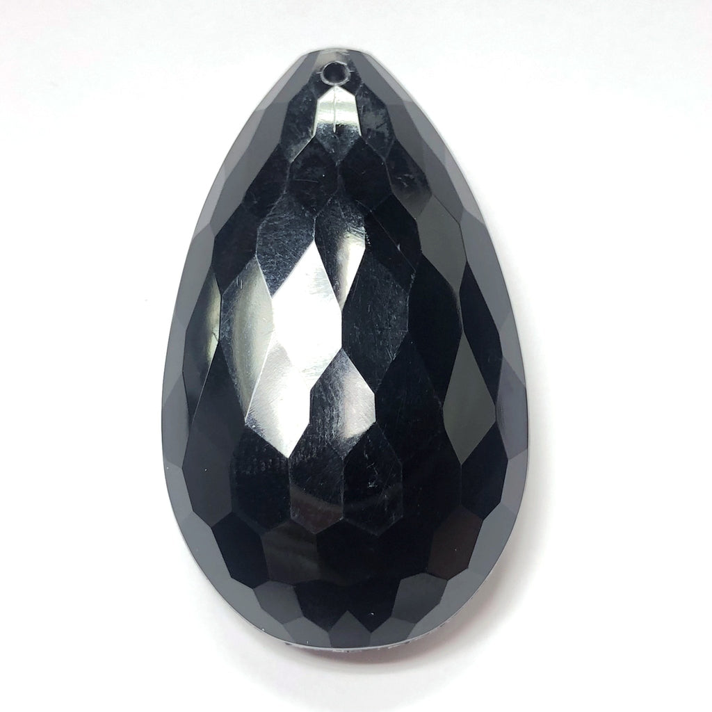 50X30MM Faceted Black Acrylic Drop (6 pieces)