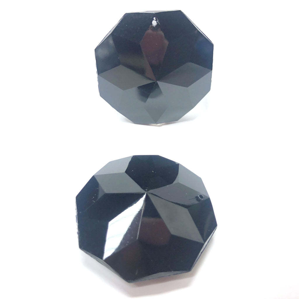 40MM Faceted Black Acrylic Drop (6 pieces)