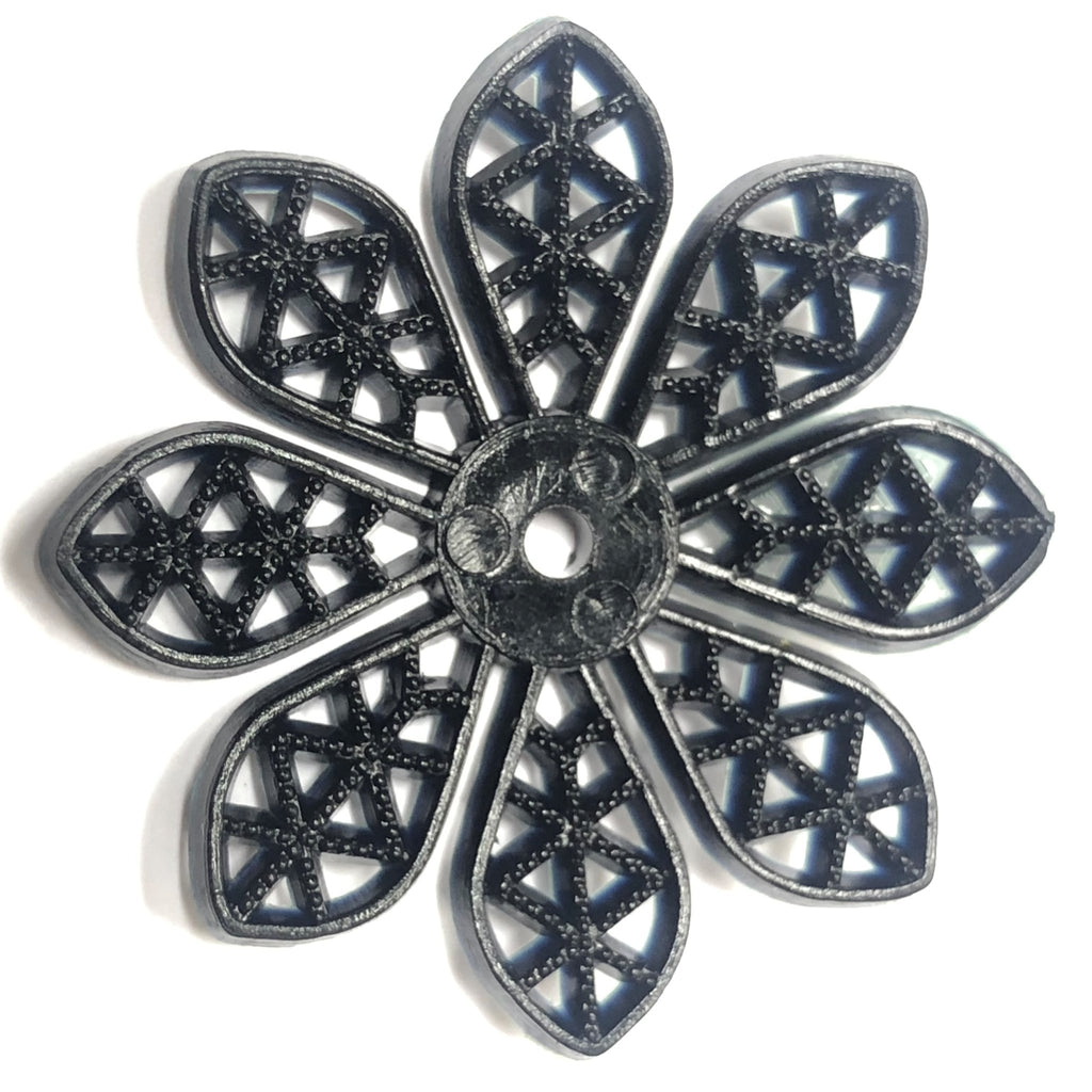 30MM Black Filigree Plastic Disc (9 pieces)