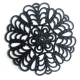 55MM Black Filigree Plastic Disc (24 pieces)