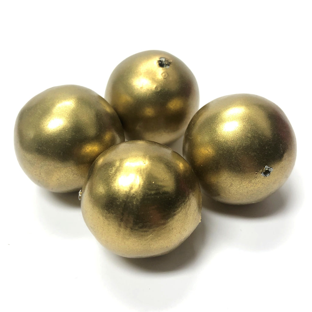 28MM Gold Paper Mache Bead (12 pieces)
