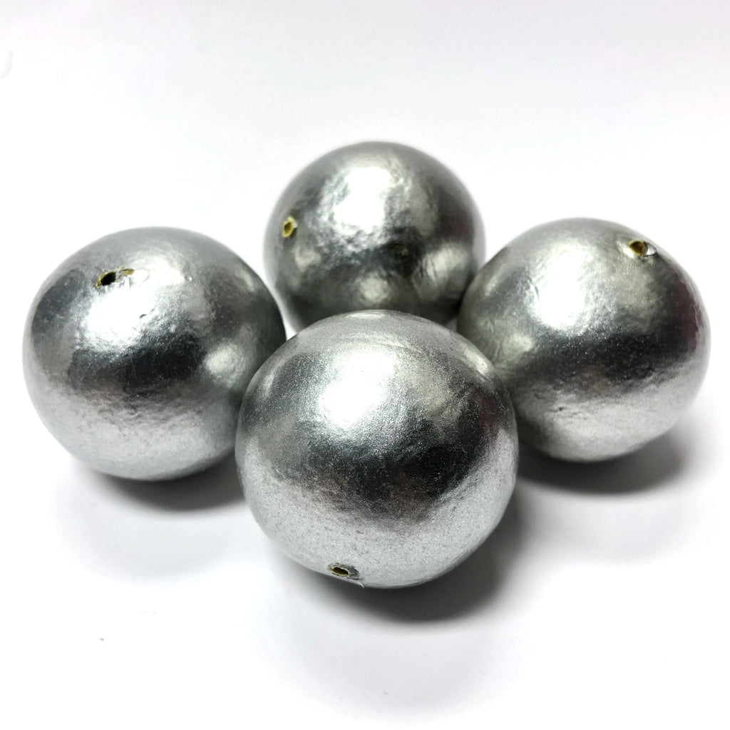 10MM Silver Paper Mache Bead (12 pieces)