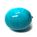 19X13MM Blue Turquoise Glaze Paper Mache Oval Bead (12 pieces)