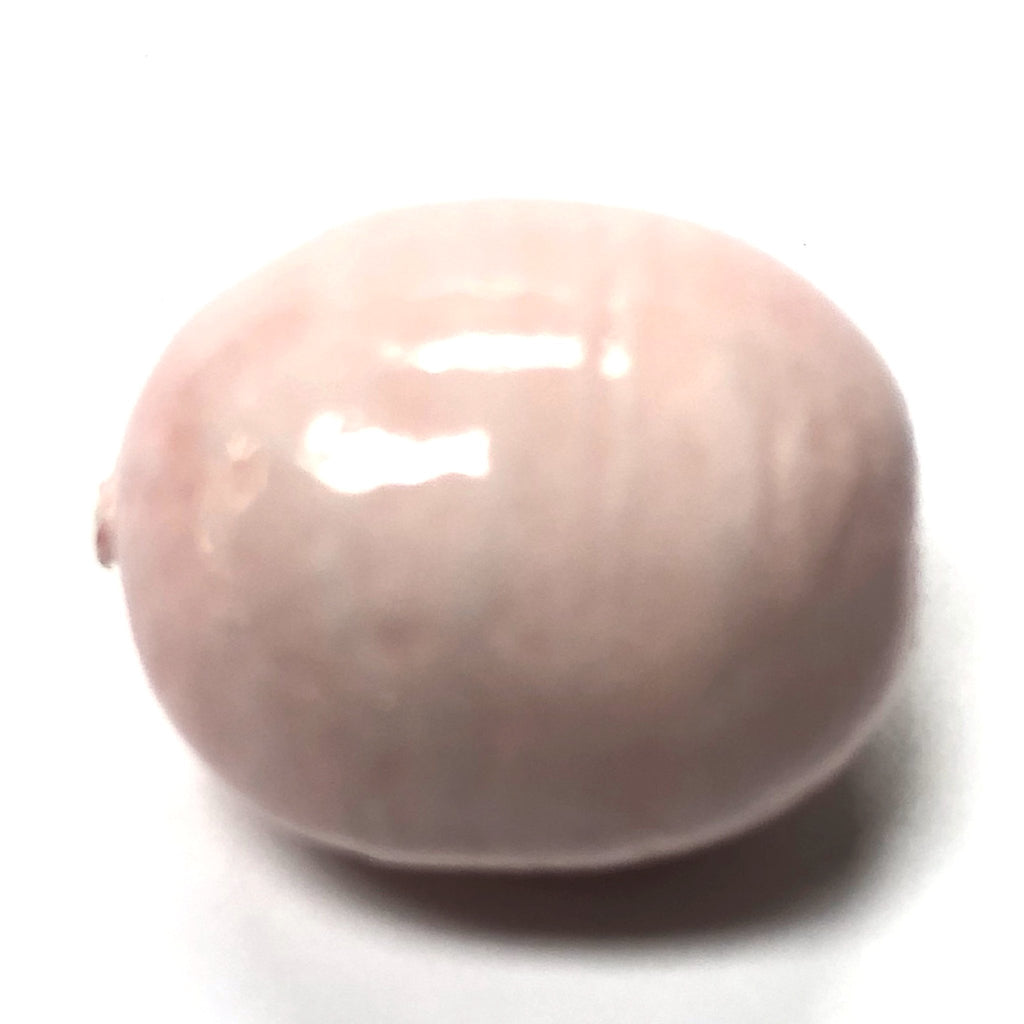 24X18MM Pink Glaze Paper Mache Oval Bead (12 pieces)