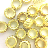 #14 Goldtone French Crimp Bead Raw Brass 5 Gram (~145 pieces)