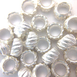 #18 Silvertone French Crimp Bead 100 Gram (~1400 pieces)