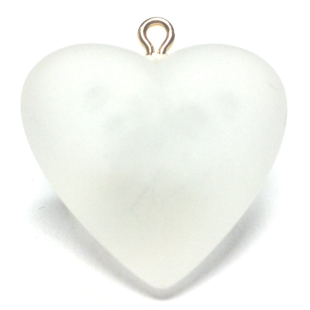 24MM Crystal Mat Heart Drop w/Loop (12 pieces)