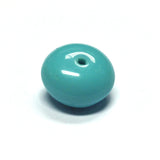 15MM Green Trq. Glass Rondel Bead (36 pieces)