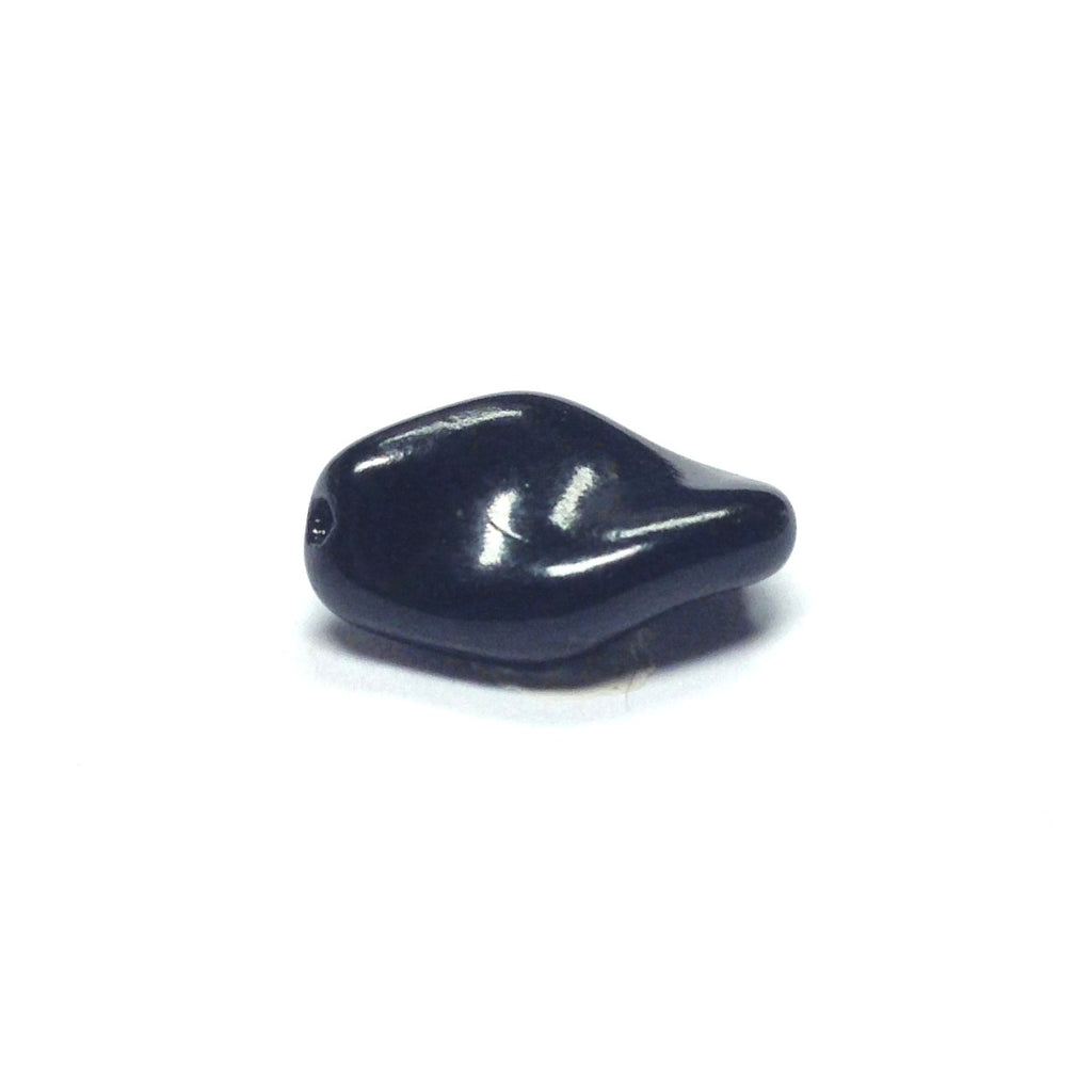 13X8MM Black Glass Twist Bead (72 pieces)