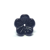 9MM Black Glass Flower Cap (144 pieces)